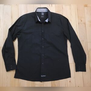 English Laundry men's size XL slim fit black button up shirt